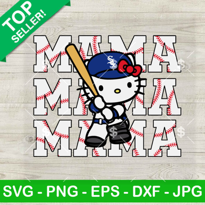 Hello Kitty Mama Chicago White Sox Baseball SVG