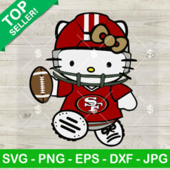 Hello Kitty 49Ers Football SVG, San Francisco 49ers SVG, Cute Kitty Football SVG PNG DXF