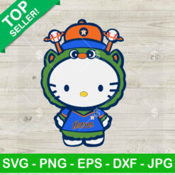Hello Kitty Baseball Houston Astros SVG, Hello Kitty Houston Astros Orbit Mascot SVG, Kitty Baseball SVG PNG DXF EPS