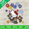 Hello Kitty Holding Teddy Bear Autism SVG
