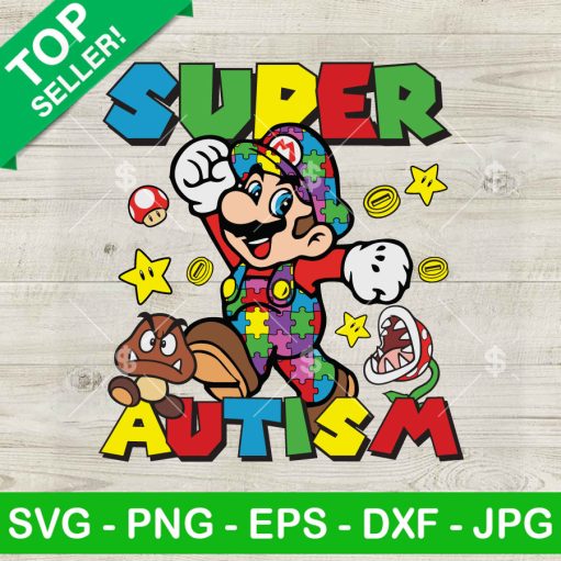 Super Autism Mario Bros Svg