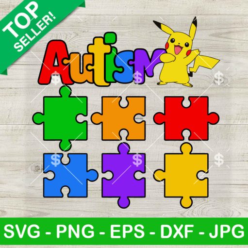 Pikachu Autism Awareness Svg