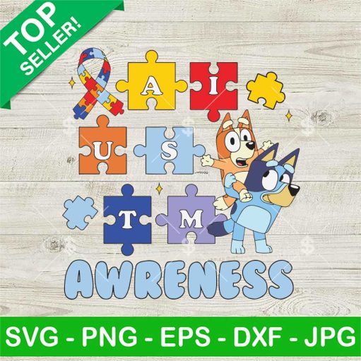 Bluey Bingo Autism Puzzle Piece SVG