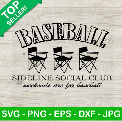 Baseball Sideline Social Club Svg