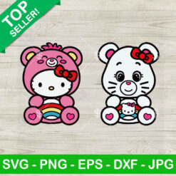 Hello Kitty Dont Care Bear SVG, Hello Kitty Care Bear SVG, Hello Kitty Bear SVG PNG