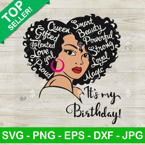 Black Queen It'S My Birthday Svg