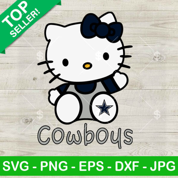 Hello Kitty Cowboys SVG, Hello Kitty Football Dallas Cowboys SVG, Kitty Football SVG PNG DXF EPS