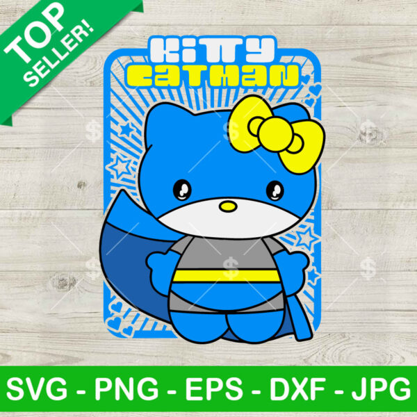Hello Kitty Batman SVG, Hello Kitty Superhero SVG, Kitty Marvel SVG PNG DXF EPS