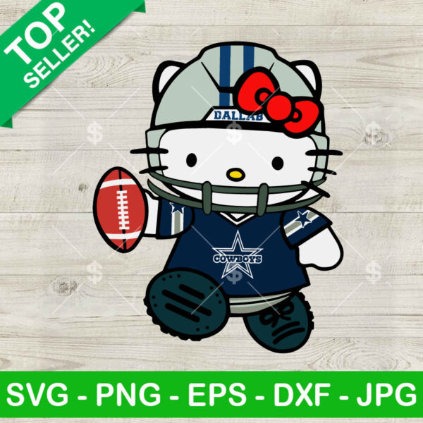 Kitty Dallas Cowboys Football SVG, Cute Kitty Cat NFL SVG, Kitty fan Cricut PNG DXF EPS