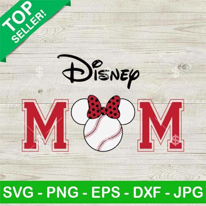 Disney Minnie Baseball Mom SVG, Disney Sport Mom Family SVG, Mother's Day SVG PNG DXF EPS