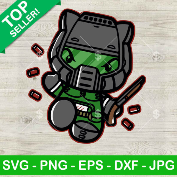 Hello Kitty Doom Slayer SVG