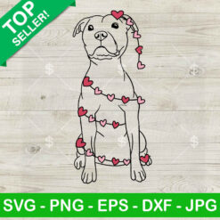 Pitbull Dog Heart SVG