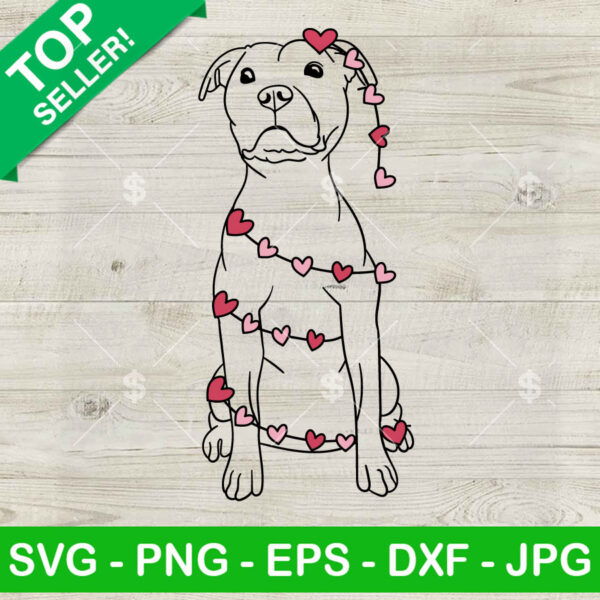 Pitbull Dog Heart SVG