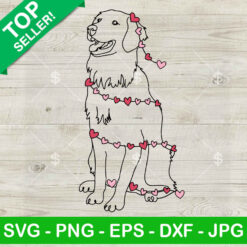 Golden Retriever Dog With Heart SVG