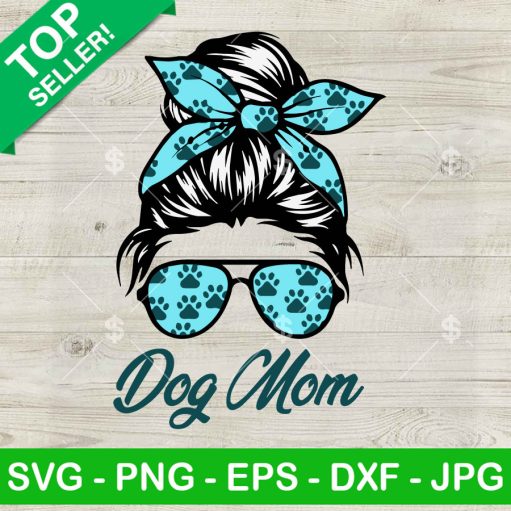 Dog Mom Messy Bun Svg