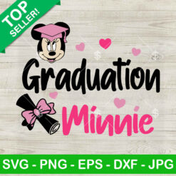 Minnie Mouse Graduation SVG, Disney Graduation Cap SVG, Girl Senior SVG PNG DXF EPS