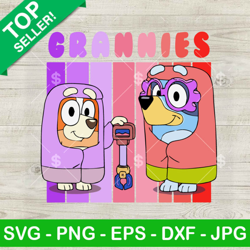 Grannies Bluey SVG, Bandit Heeler Grannies SVG, Bluey Characters Grannies SVG PNG