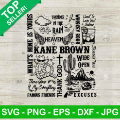 Kane Brown Country Music SVG, Thunder Is The Rain SVG, Country Music SVG Cricut PNG DXF EPS