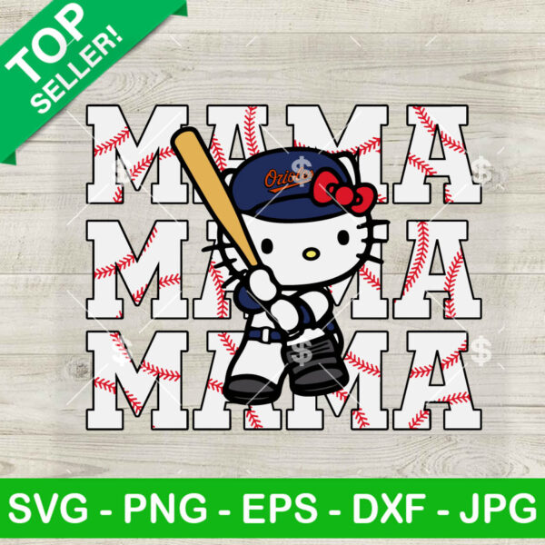 Hello Kitty Mama Baltimore Orioles Baseball SVG