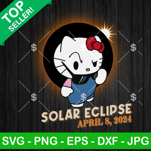 Hello Kitty Total Solar Eclipse 2024 SVG