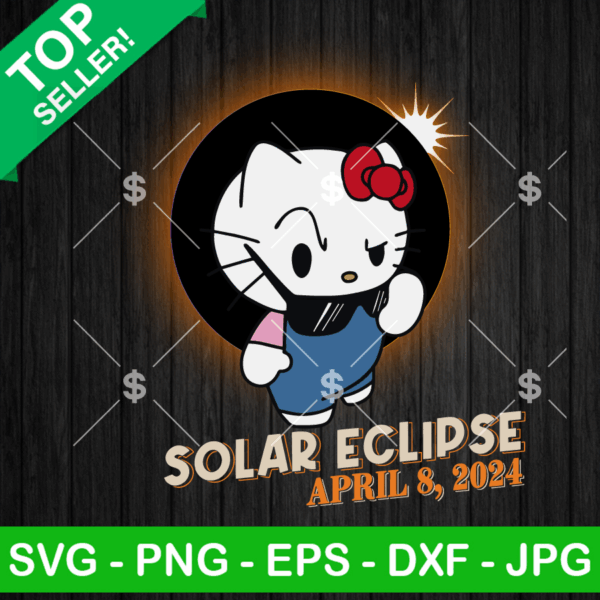 Hello Kitty Total Solar Eclipse 2024 SVG