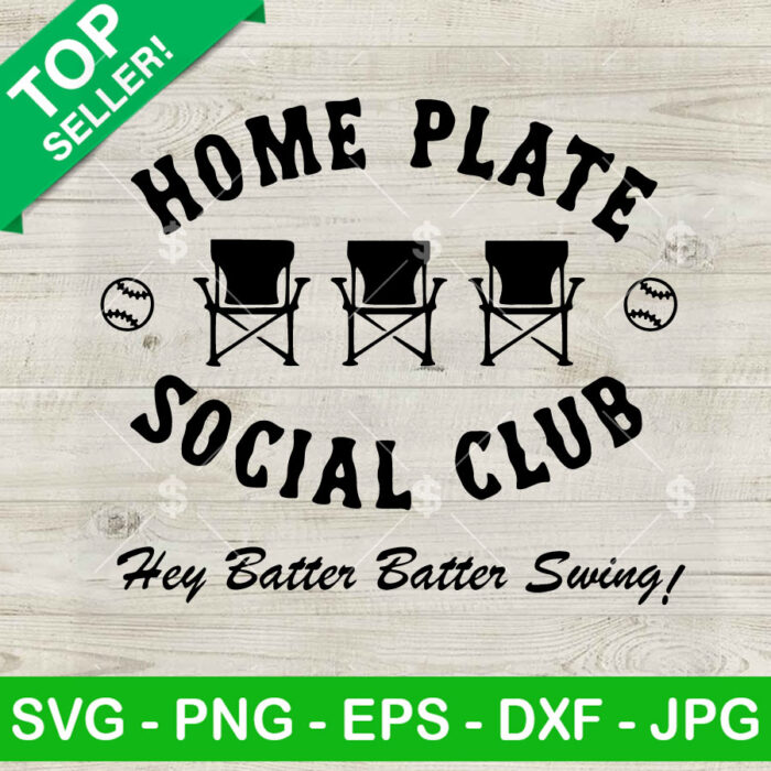 Home Plate Social Club SVG, Baseball Mom SVG, Mother's Day SVG PNG DXF EPS