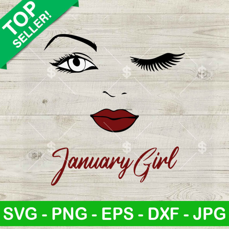 January Girl Eye SVG, January Girl SVG, January Woman face SVG PNG