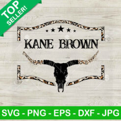 Kane Brown Bull Skull SVG, Country Music Leopard Bull Skull SVG, Country Music SVG Cricut PNG DXF EPS