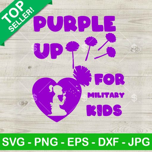 Purple Up For Military Kids Svg