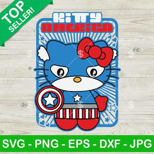 Hello Kitty Captain America SVG