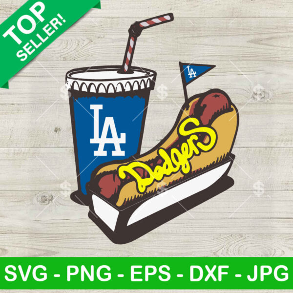 LA Dodgers Hotdog MLB Baseball SVG