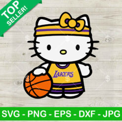 Los Angeles Lakers Hello Kitty SVG, Hello Kitty Los Angeles Lakers Hello Kitty SVG, Hello Kitty Basketball Lakers SVG PNG DXF