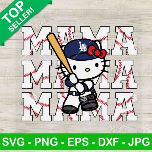 Hello Kitty Mama La Dodgers Baseball Svg