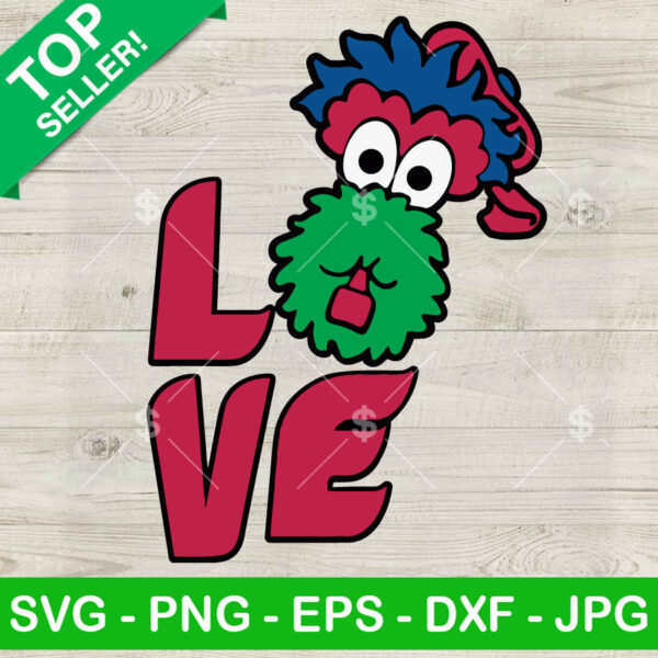 Phanatic Mascot Love Logo SVG, Phillies Phanatic Mascot Baseball SVG, Philadelphia Phillies Phanatic SVG PNG DXF EPS