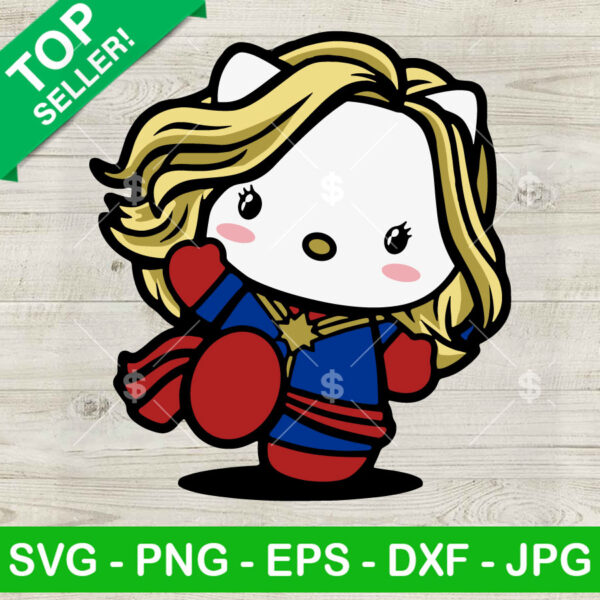 Hello Kitty Costume Captain Marvel SVG