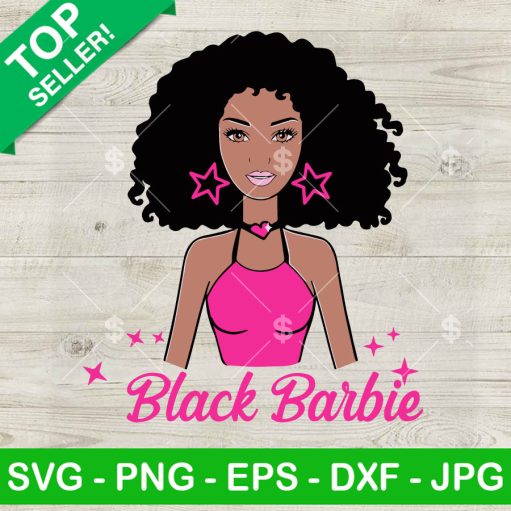 Black Afro Barbie Svg