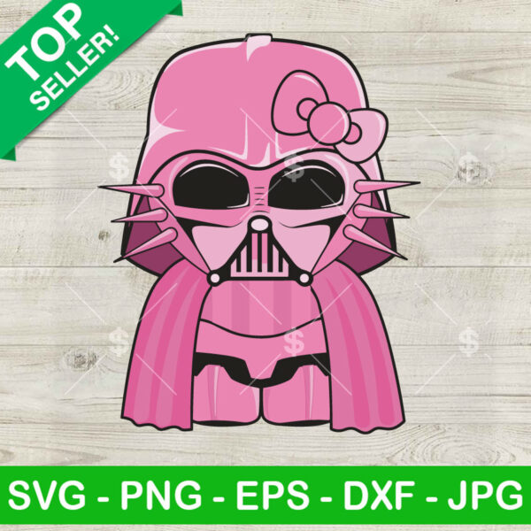 Darth Vader Hello Kitty SVG, Kitty Cat Star Wars SVG, Kawai Kitty SVG PNG DXF EPS