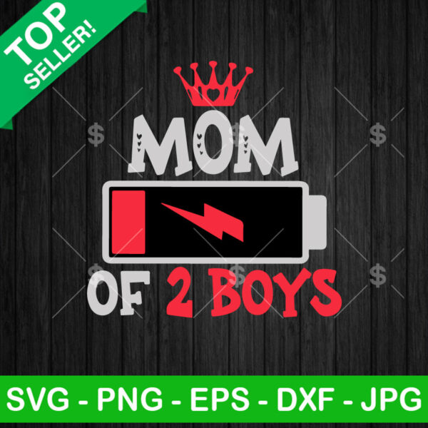 Mom of 2 Boys SVG