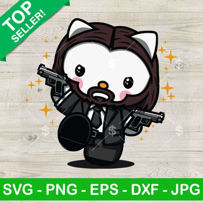 Hello Kitty John Wick SVG
