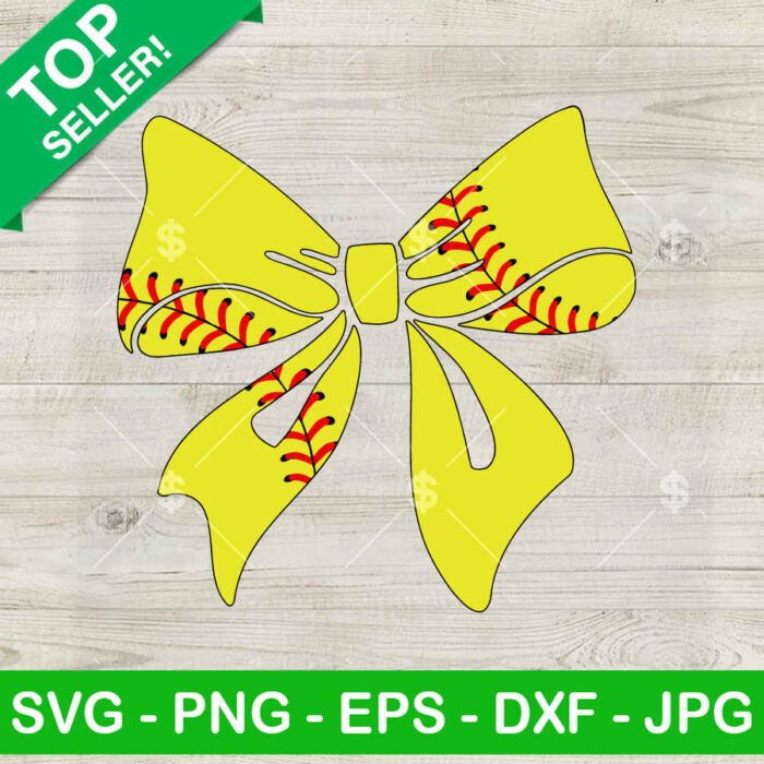 Baseball Bow SVG, Sport Bow SVG, Softball Coquette SVG PNG DXF EPS Files Cricut
