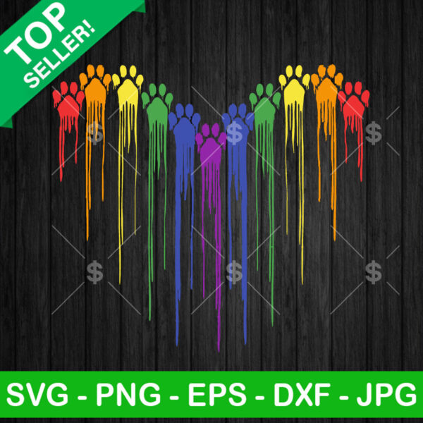 Dog Paw Heart SVG, Dripping Dog Paw SVG, Dog Lovers SVG PNG DXF EPS Files Cricut