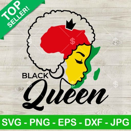 Afro Woman Black Queen Svg