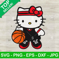 Hello Kitty Basketball SVG, Hello Kitty Play Basketball SVG, Hello Kitty Basketball player SVG PNG DXF