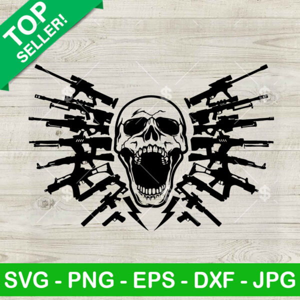 Skull Guns SVG
