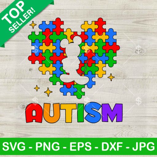 Autism Heart Disney Mickey Mouse Svg