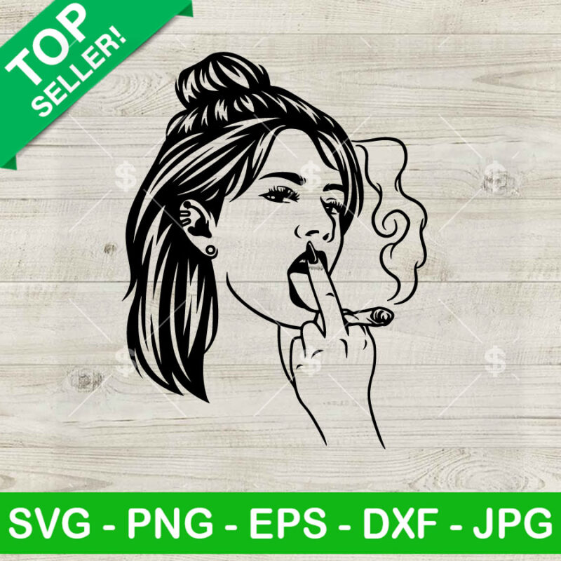 Woman Smoke Weed SVG