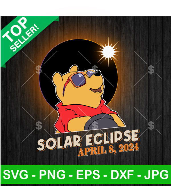 Winnie The Pooh Total Solar Eclipse 2024 SVG