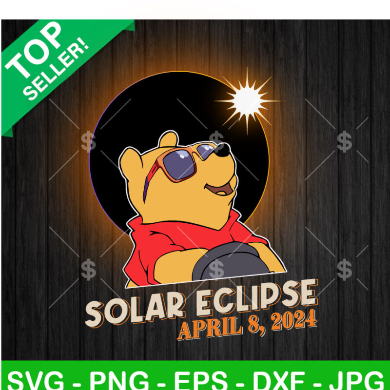 Winnie The Pooh Total Solar Eclipse 2024 SVG