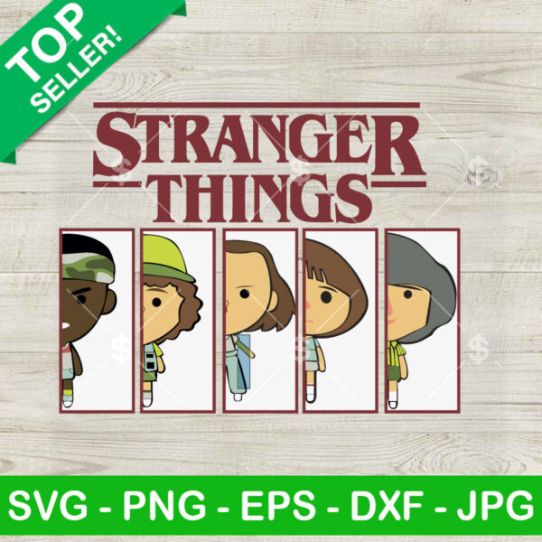 Stranger Things Chibi Characters SVG