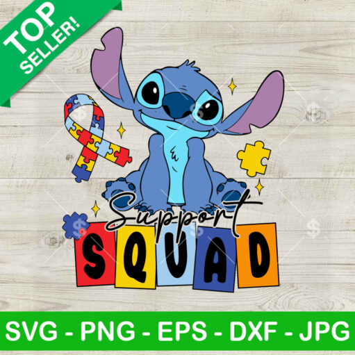 Stitch Support Squad Autism Awareness Svg